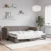 Image de vidaXL Lit de jour avec gigogne sans matelas taupe 80x200 cm