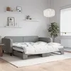 Image de vidaXL Lit de jour avec lit gigogne gris clair 100x200 cm tissu