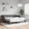 Image de vidaXL Vidaxl Lit De Jour Avec Gigogne Sans Matelas Gris Foncé 100x200 Cm