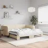 Image de vidaXL Lit de jour avec lit gigogne crème 100x200 cm tissu
