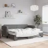 Image de vidaXL Lit de jour avec gigogne et matelas gris foncÃ© 80x200 cm tissu