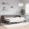 Image de vidaXL Lit de jour avec gigogne et matelas taupe 80x200 cm tissu