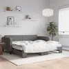 Image de vidaXL Lit de jour avec gigogne et matelas gris foncé 100x200 cm tissu