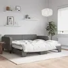 Image de vidaXL Lit de jour avec gigogne et matelas gris foncÃ© 100x200 cm tissu