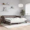 Image de vidaXL Lit de jour avec gigogne et matelas taupe 100x200 cm tissu