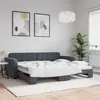 Image de vidaXL Lit de jour avec lit gigogne gris foncÃ© 90x200 cm velours