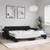 Image de vidaXL Lit de jour avec lit gigogne noir 90x190 cm velours