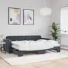 Image de vidaXL Lit de jour avec gigogne et matelas gris foncÃ© 80x200cm velours