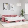 Image de vidaXL Lit de jour avec lit gigogne et matelas rose 80x200 cm velours3196949