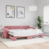 Image de vidaXL Lit de jour avec lit gigogne et matelas rose 80x200 cm velours