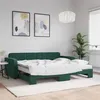 Image de vidaXL Lit de jour avec gigogne et matelas vert foncé 90x200cm velours