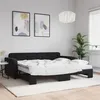 Image de vidaXL Lit de jour avec gigogne et matelas noir 90x200 cm velours