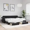 Image de vidaXL Lit de jour avec gigogne et tiroirs noir 80x200 cm velours