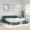 Image de vidaXL Lit de jour avec gigogne et tiroirs vert foncé 90x200cm velours
