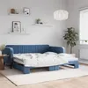 Image de vidaXL Lit de jour avec lit gigogne bleu 100x200 cm velours
