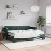 Image de vidaXL Lit de jour avec gigogne et matelas vert foncé 80x200cm velours