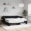 Image de vidaXL Lit de jour avec lit gigogne et matelas noir 80x200 cm velours