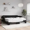 Image de vidaXL Lit de jour avec lit gigogne et matelas noir 80x200 cm velours