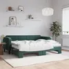 Image de vidaXL Lit de jour avec gigogne et matelas vert foncé 90x200cm velours