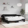Image de vidaXL Lit de jour avec gigogne et matelas noir 90x200 cm velours