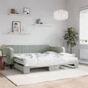Image de vidaXL Lit de jour et gigogne et matelas gris clair 100x200 cm velours