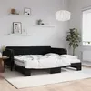 Image de vidaXL Lit de jour avec lit gigogne et matelas noir 100x200 cm velours