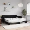Image de vidaXL Lit de jour avec lit gigogne et matelas noir 100x200 cm velours