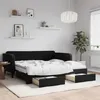 Image de vidaXL Lit de jour avec gigogne et tiroirs noir 90x190 cm velours