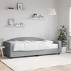 Image de vidaXL Lit de jour avec matelas gris clair 100x200 cm tissu