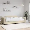 Image de vidaXL Lit de jour avec matelas crème 100x200 cm tissu