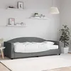 Image de vidaXL Lit de jour avec matelas gris foncé 90x190 cm tissu