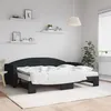 Image de vidaXL Lit de jour avec lit gigogne et matelas noir 80x200 cm tissu