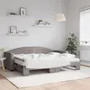 Image de vidaXL Lit de jour avec gigogne et matelas taupe 80x200 cm tissu