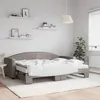 Image de vidaXL Lit de jour avec gigogne et matelas taupe 80x200 cm tissu