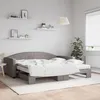 Image de vidaXL Lit de jour avec gigogne et matelas taupe 100x200 cm tissu