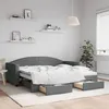 Image de vidaXL Vidaxl Lit De Jour Avec Gigogne Et Tiroirs Gris Foncé 90x190 Cm Tissu