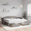 Image de vidaXL Lit de jour avec gigogne et tiroirs taupe 80x200 cm tissu