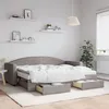 Image de vidaXL Lit de jour avec gigogne et tiroirs taupe 80x200 cm tissu