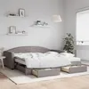 Image de vidaXL Lit de jour avec gigogne et tiroirs taupe 100x200 cm tissu