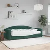 Image de vidaXL Lit de jour avec matelas vert foncé 90x200 cm velours