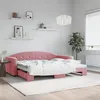 Image de vidaXL Lit de jour avec lit gigogne rose 90x200 cm velours