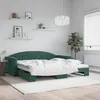 Image de vidaXL Vidaxl Lit De Jour Avec Gigogne Sans Matelas Vert Foncé 100x200 Cm