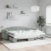 Image de vidaXL Lit de jour avec gigogne et matelas gris clair 80x200cm velours