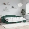 Image de vidaXL Lit de jour avec gigogne et matelas vert foncé 80x200cm velours