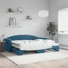 Image de vidaXL Lit de jour avec lit gigogne et matelas bleu 90x200 cm velours