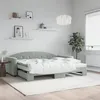 Image de vidaXL Lit de jour avec gigogne et matelas gris clair 90x200cm velours