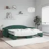 Image de vidaXL Lit de jour avec gigogne et matelas vert foncé 90x200cm velours