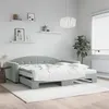Image de vidaXL Lit de jour et gigogne et matelas gris clair 100x200 cm velours