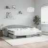 Image de vidaXL Lit de jour avec gigogne et matelas gris clair 90x190cm velours