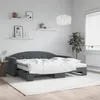 Image de vidaXL Lit de jour avec gigogne et matelas gris foncÃ© 90x190cm velours